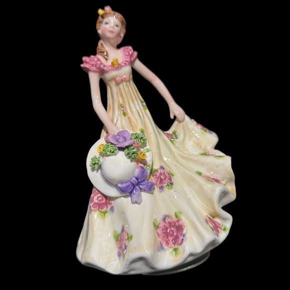 Vintage Schmid Yamada Originals Musical Porcelain Victorian Woman, Music Box - Picture 5 of 7